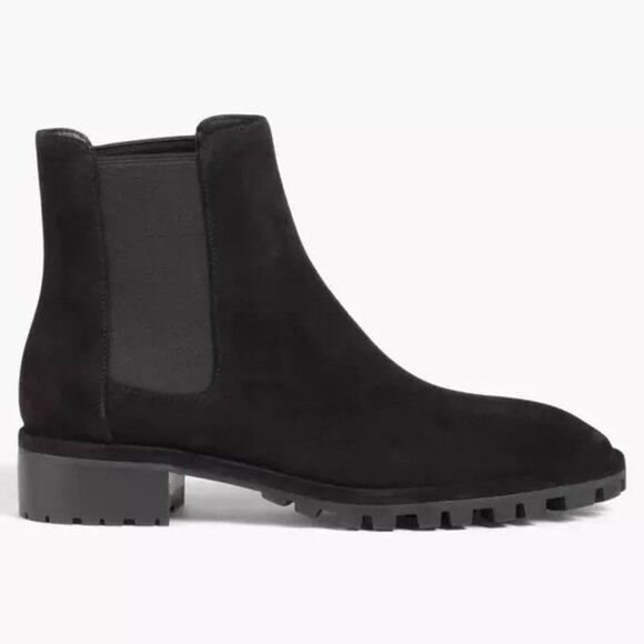 -$650 STUART WEITZMAN Laine suede Chelsea boots BLACK CHUNKY 8 38.5 (PB23) - Picture 1 of 7